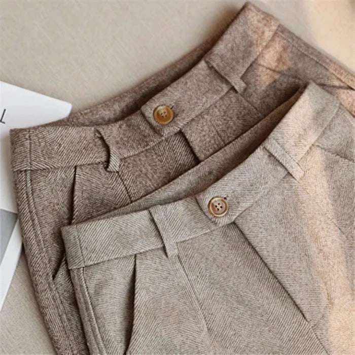 Marshall | Tailored Herringbone Pleated Trousers