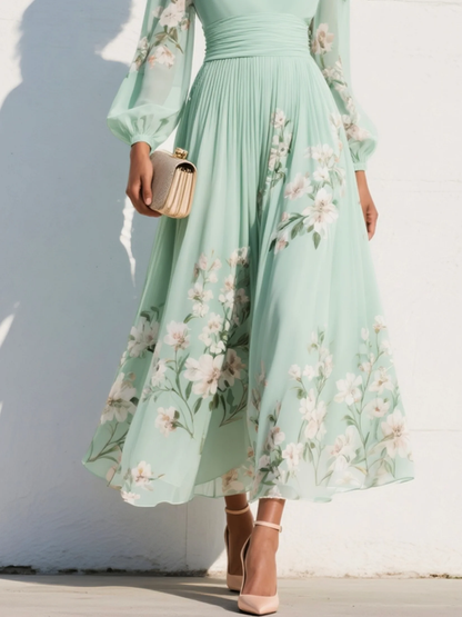 Calythera | Floral Chiffon Maxi Dress