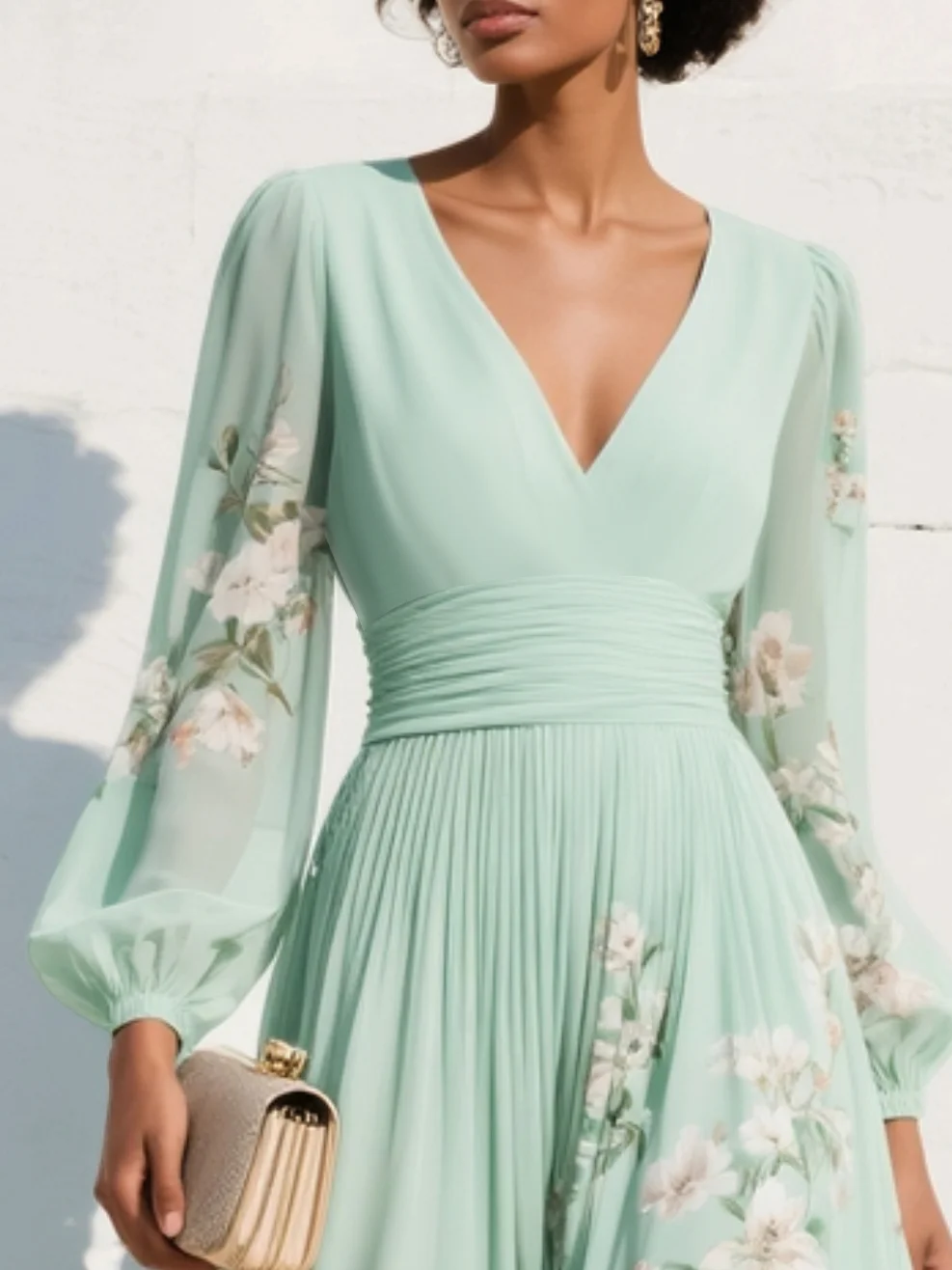 Calythera | Floral Chiffon Maxi Dress
