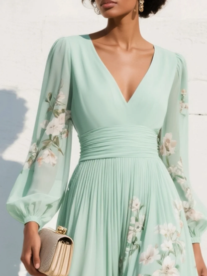 Calythera | Floral Chiffon Maxi Dress