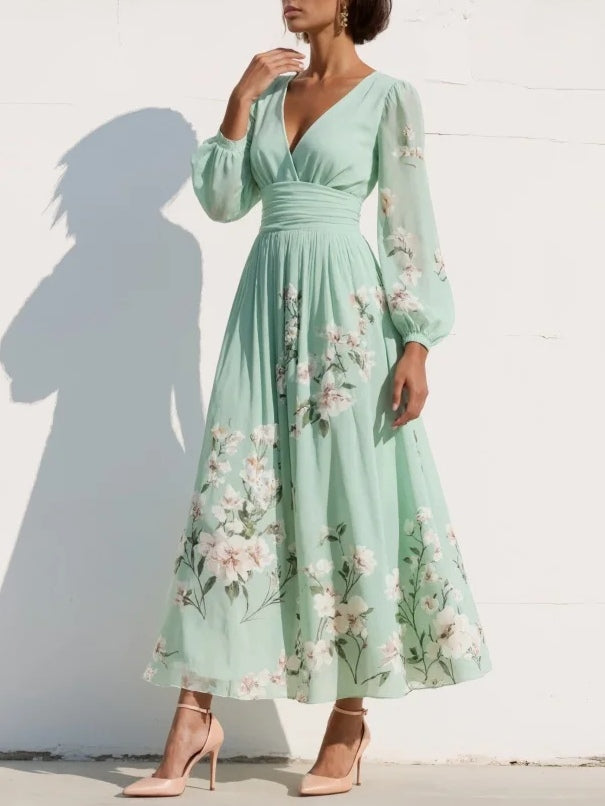Calythera | Floral Chiffon Maxi Dress