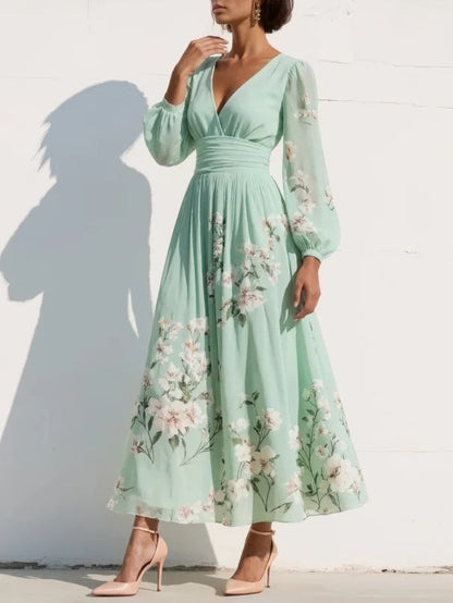 Calythera | Floral Chiffon Maxi Dress