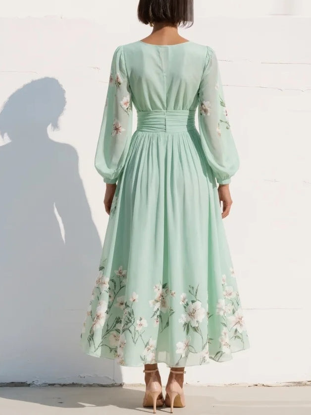 Calythera | Floral Chiffon Maxi Dress