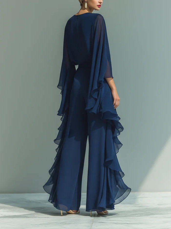 Aurelisse | Layered Chiffon Evening Jumpsuit