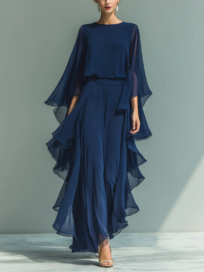 Aurelisse | Layered Chiffon Evening Jumpsuit