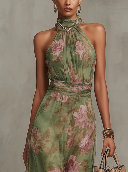 Valentina | Floral Halter Maxi Dress