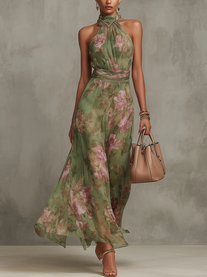 Valentina | Floral Halter Maxi Dress