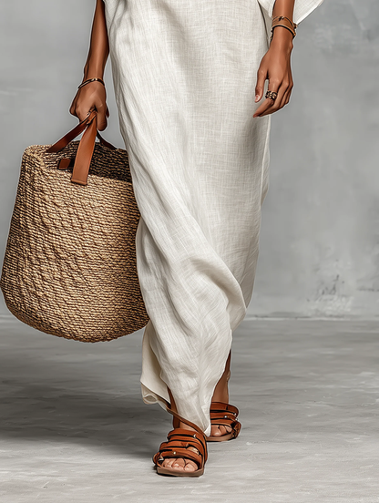 Lysiane | Minimalist Linen Kaftan Dress