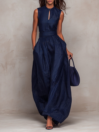 Seraphine | Sleeveless Pleated Maxi Dress