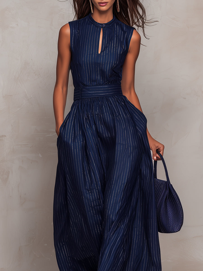 Seraphine | Sleeveless Pleated Maxi Dress