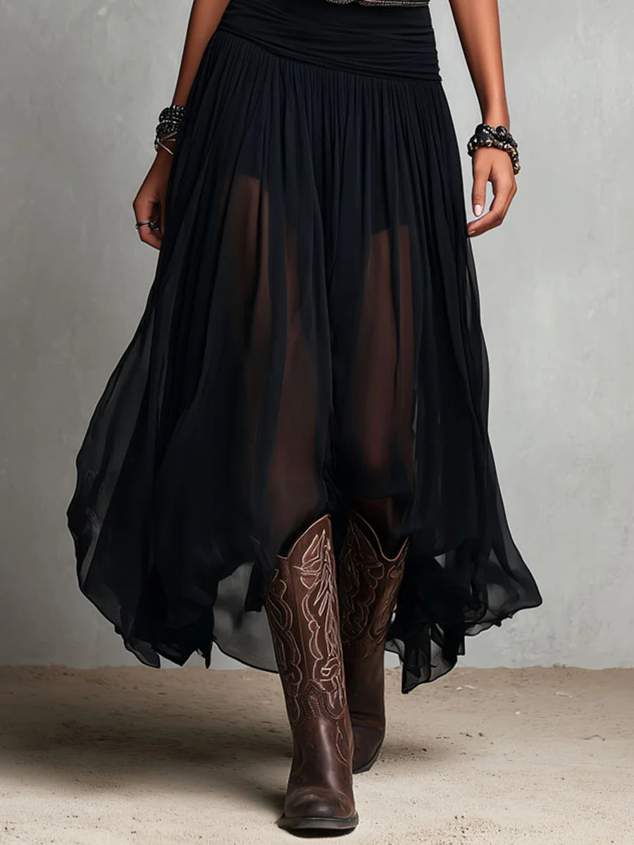 Fable | Flowy Chiffon Sleeveless Maxi Dress