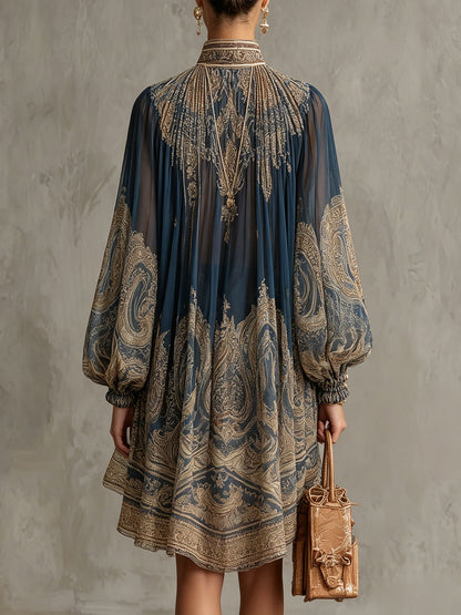Solavine | Printed High Neck Mini Dress