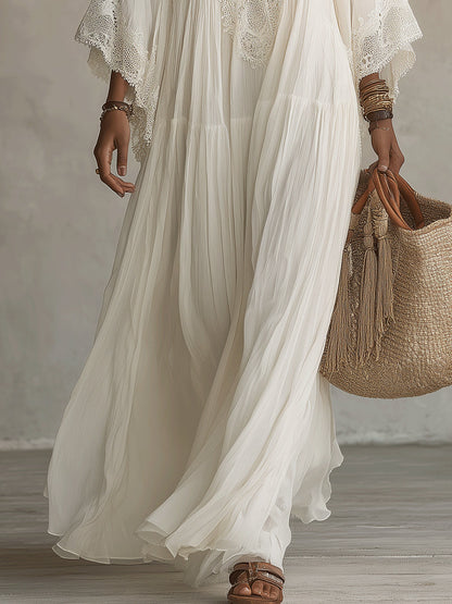 Orlienne | Graceful Lace Sleeve Maxi Dress