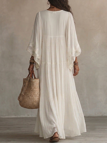 Orlienne | Graceful Lace Sleeve Maxi Dress