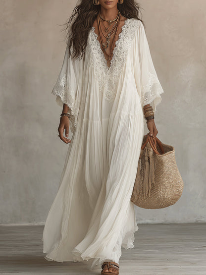 Orlienne | Graceful Lace Sleeve Maxi Dress