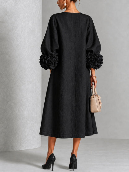 Maelona | Floral Cuff Midi Dress