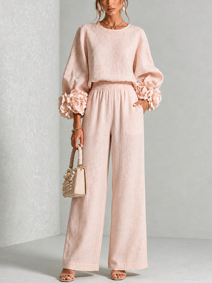 Lisette | Elegant Flower Detail Two Piece Set