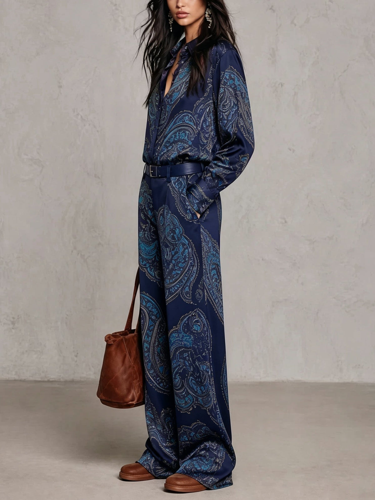 Evelara | Paisley Print Two Piece Pants Set