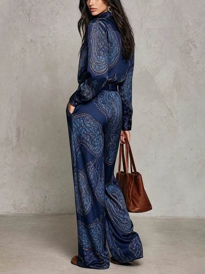 Evelara | Paisley Print Two Piece Pants Set