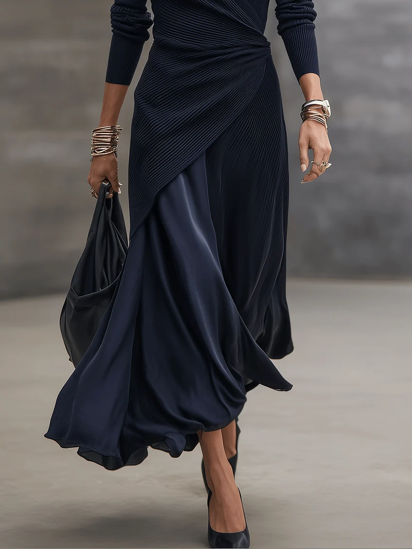 Bettina | Flowy Draped V Neck Maxi Dress