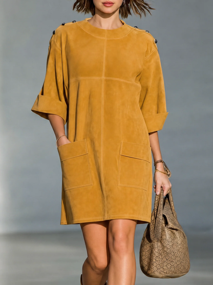 Evadelle | Pocket Detail Casual Mini Dress