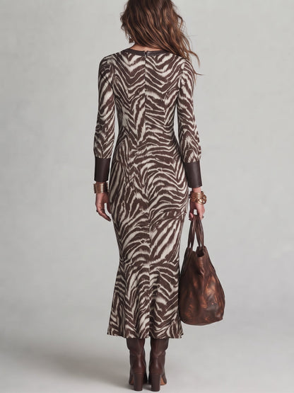 Ysadora | Zebra Print Cutout Midi Dress