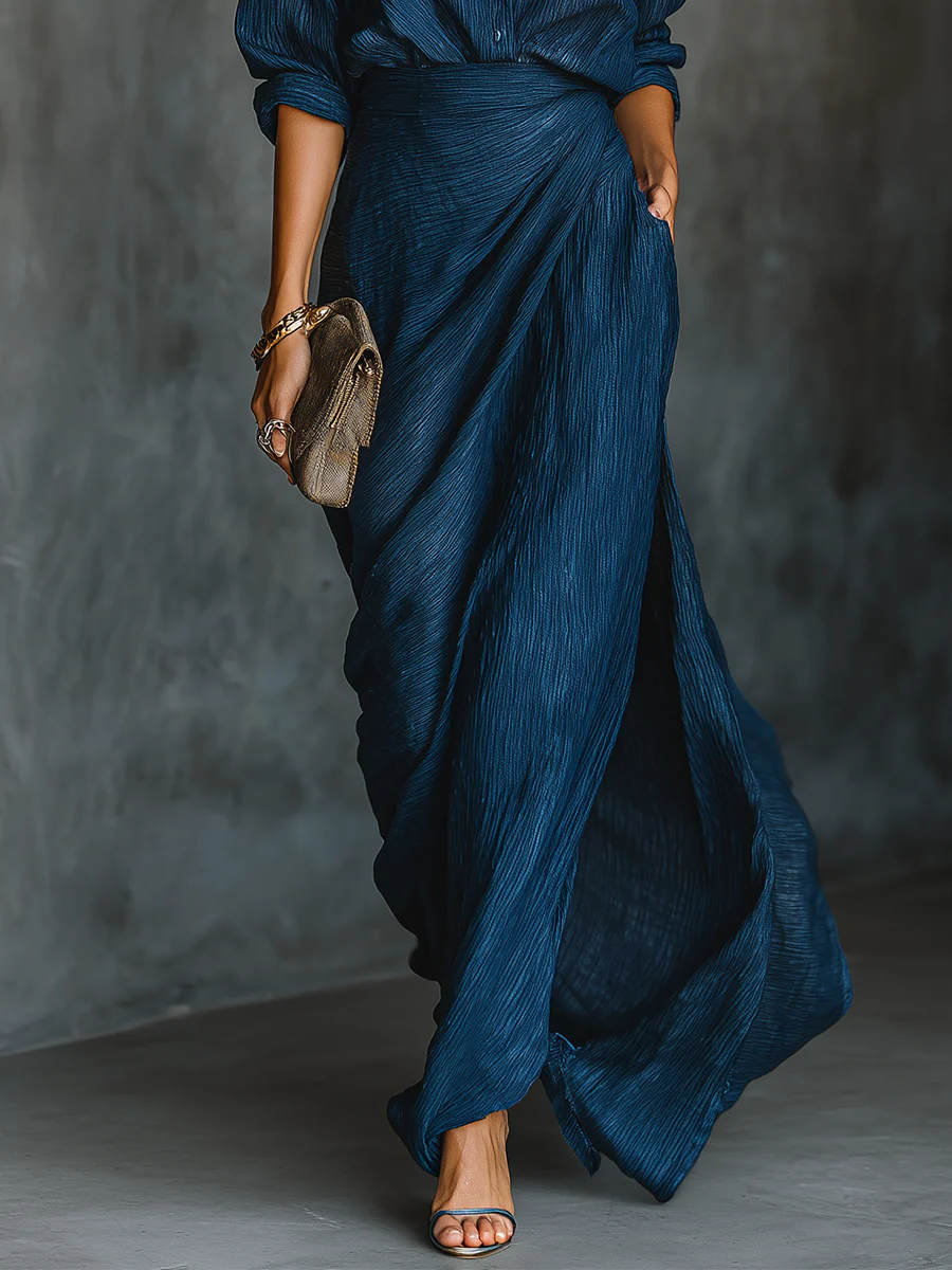 Perina | Textured Wrap Front Maxi Dress