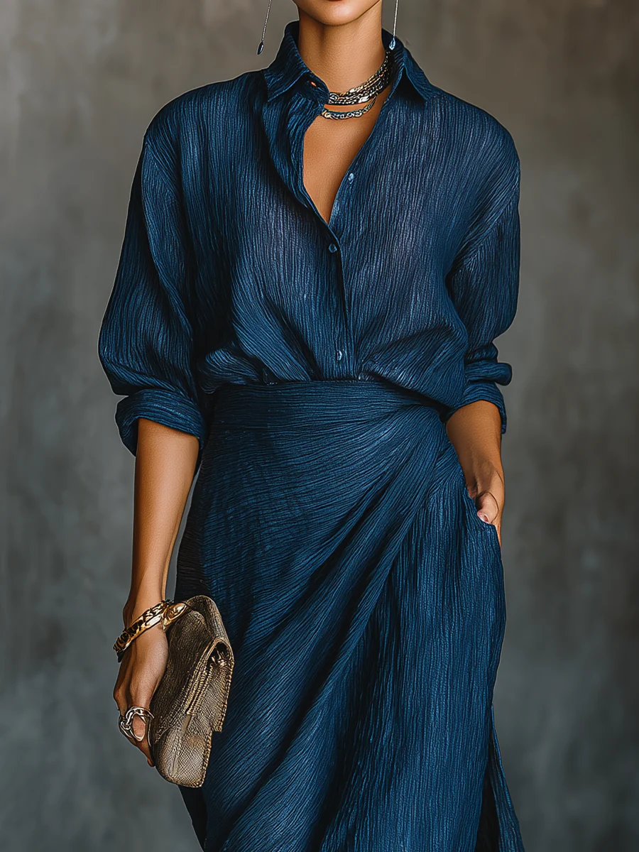 Perina | Textured Wrap Front Maxi Dress