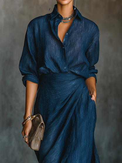 Perina | Textured Wrap Front Maxi Dress