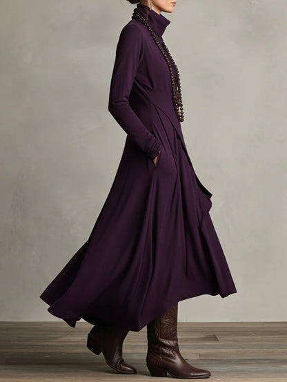 Xantippe | Asymmetric Turtleneck Maxi Dress