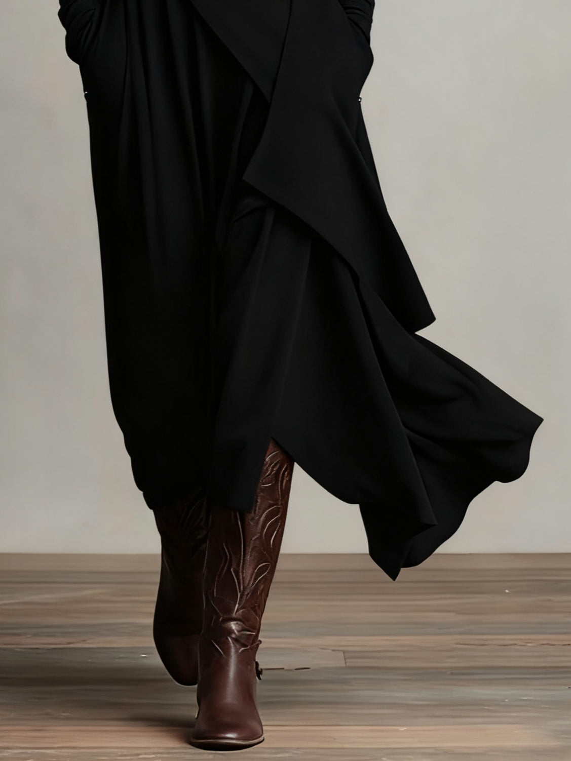 Xantippe | Asymmetric Turtleneck Maxi Dress