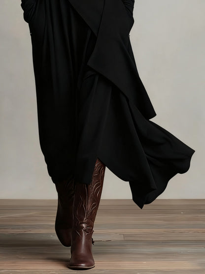 Xantippe | Asymmetric Turtleneck Maxi Dress