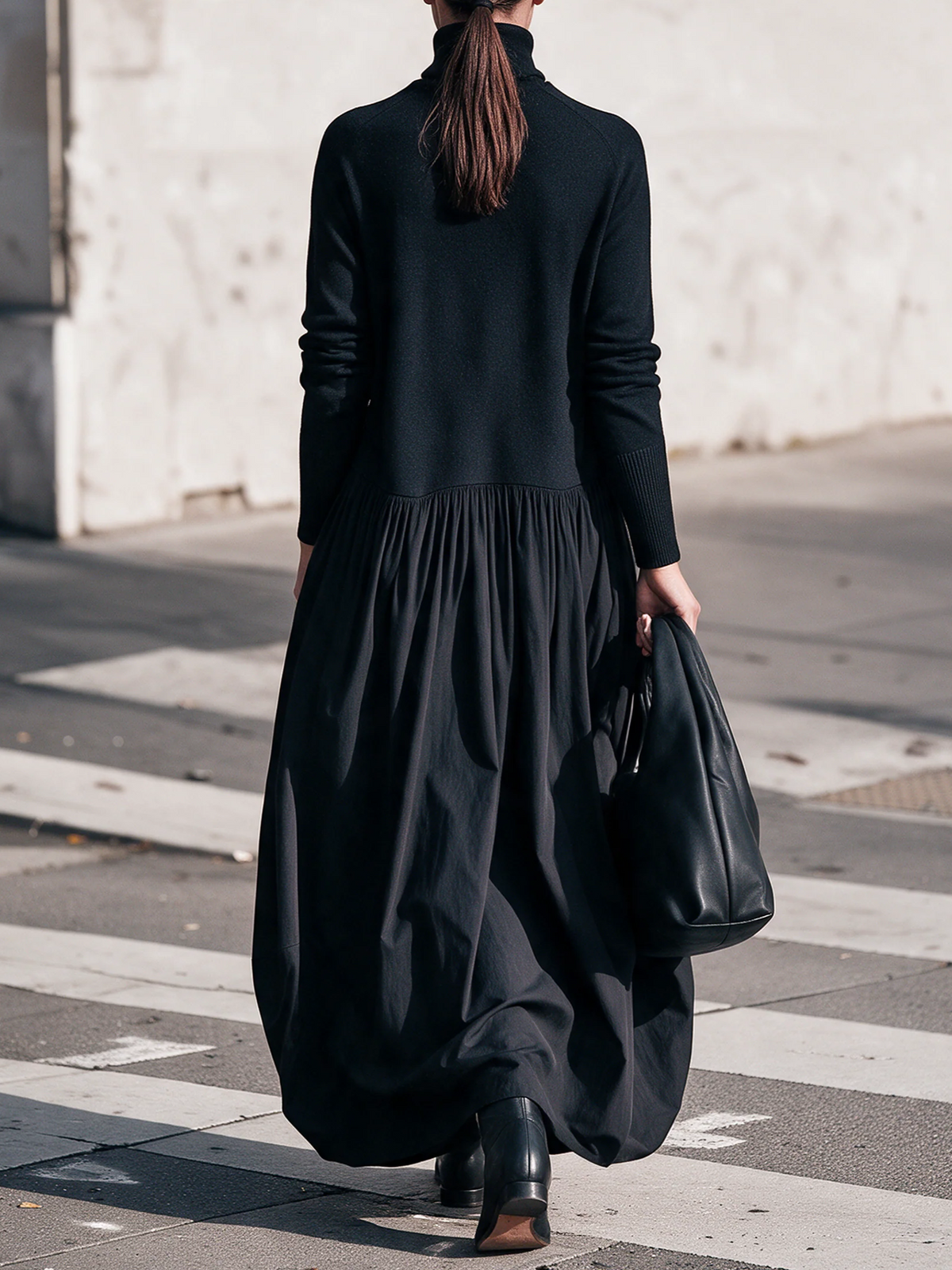 Ksenia | Turtleneck Drop Waist Maxi Dress