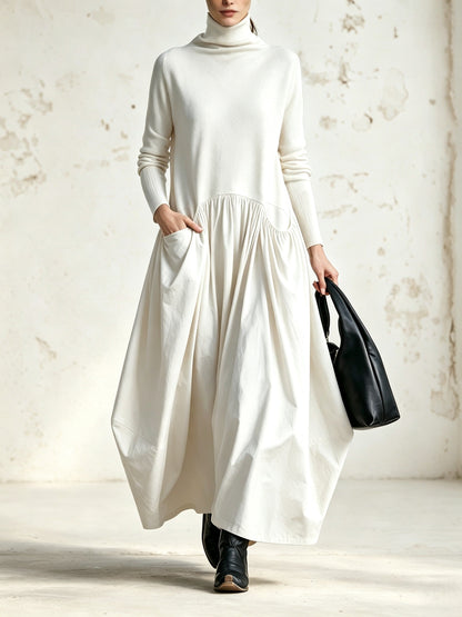 Ksenia | Turtleneck Drop Waist Maxi Dress
