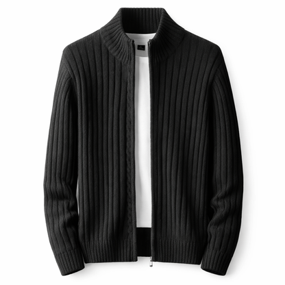 Elric | Stand Collar Full Zip Knit Cardigan