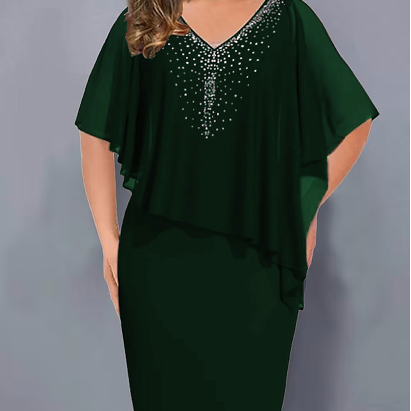 Faustine | Elegant Chiffon Cape Dress