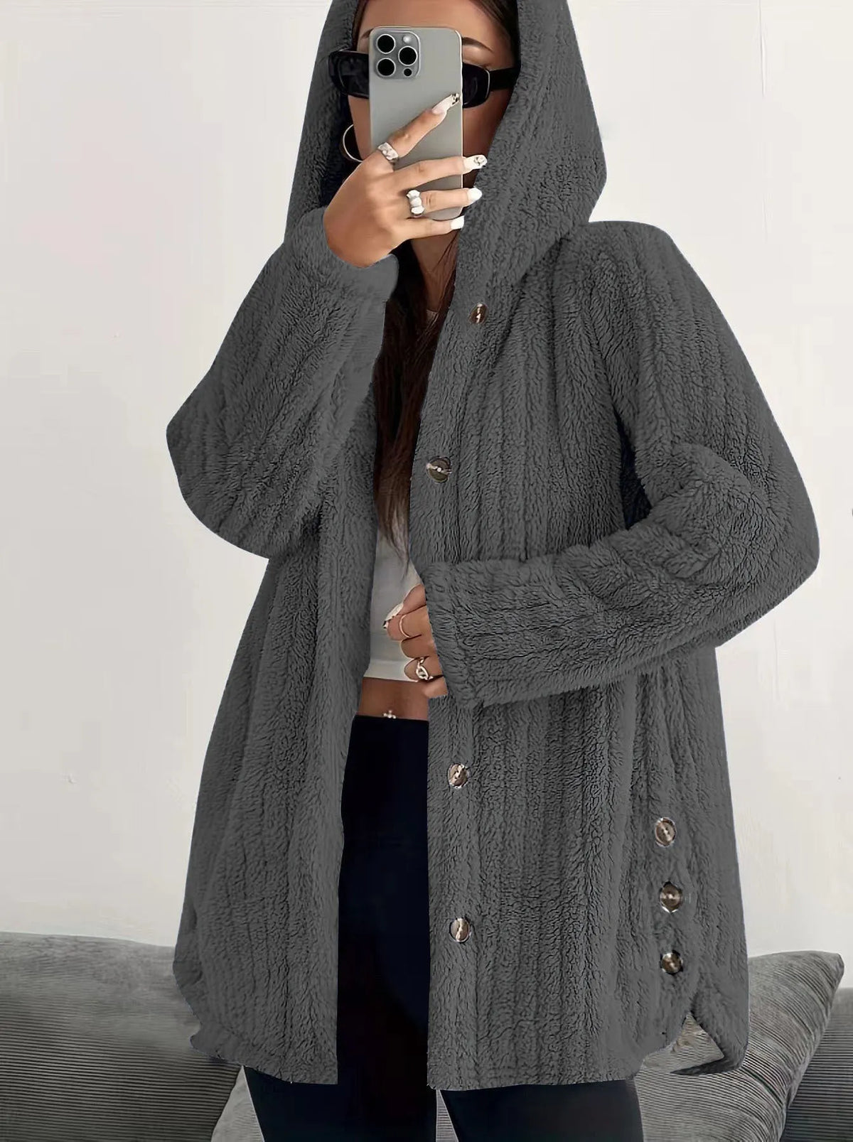 Leonie | Relaxed Plush Hooded Jacket