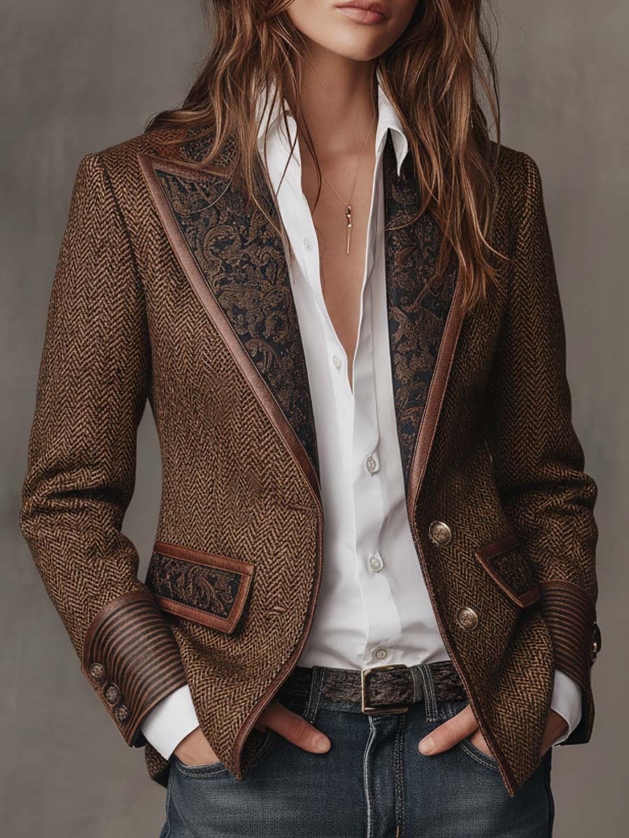 Jovara | Paisley Lapel Tailored Blazer