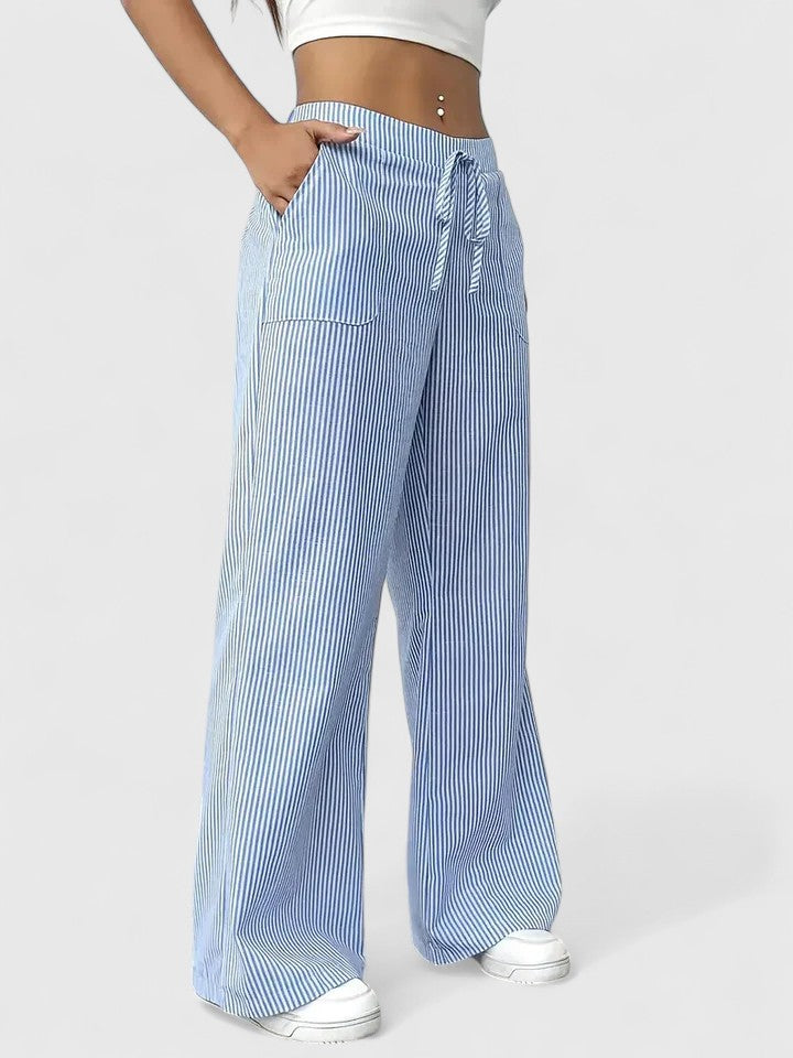 Ainsleigh | Striped Wide Leg Lounge Trousers