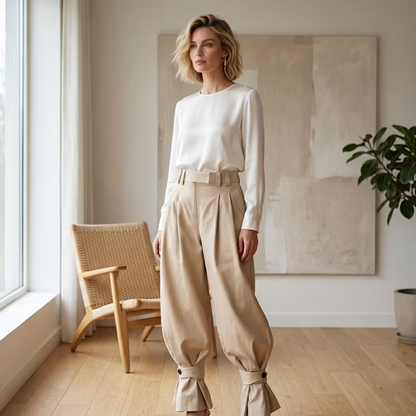 Dulcinea | High Waist Ruffle Hem Pants