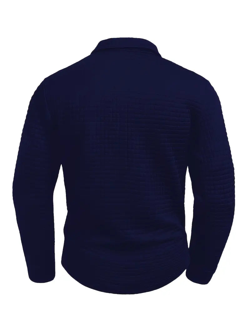 Zyvoren | Textured Long Sleeve Polo Shirt