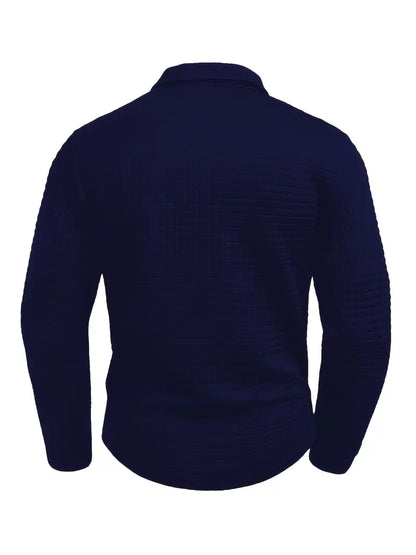 Zyvoren | Textured Long Sleeve Polo Shirt