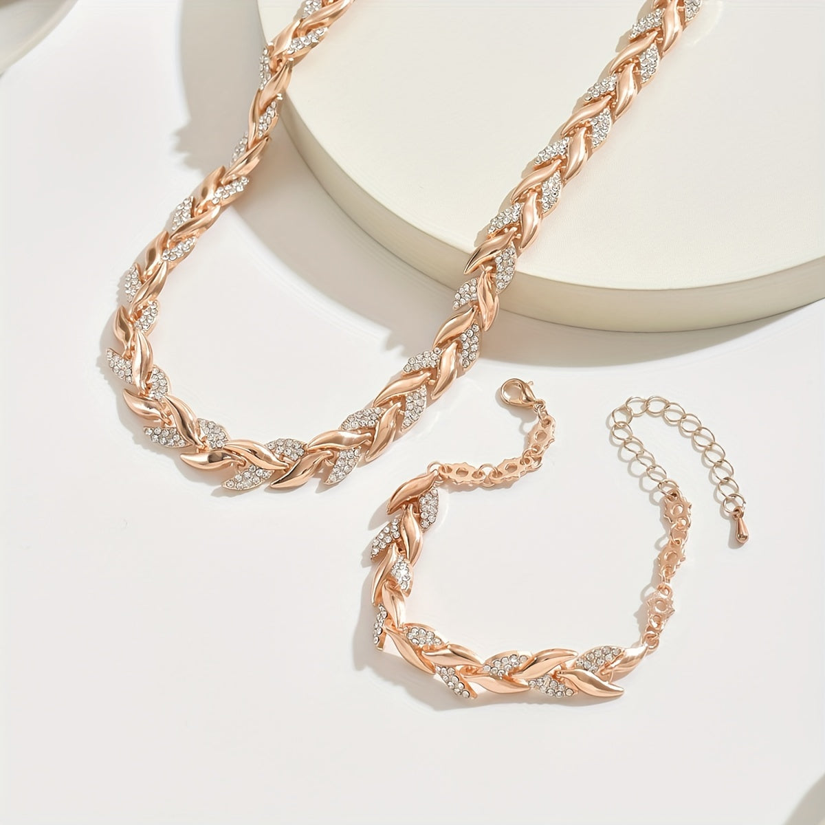 Aureline | Crystal Leaf Jewelry Set