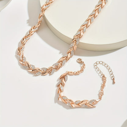 Aureline | Crystal Leaf Jewelry Set