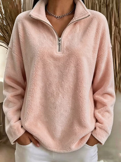Fiorael | Soft Fleece Half Zip Sweater