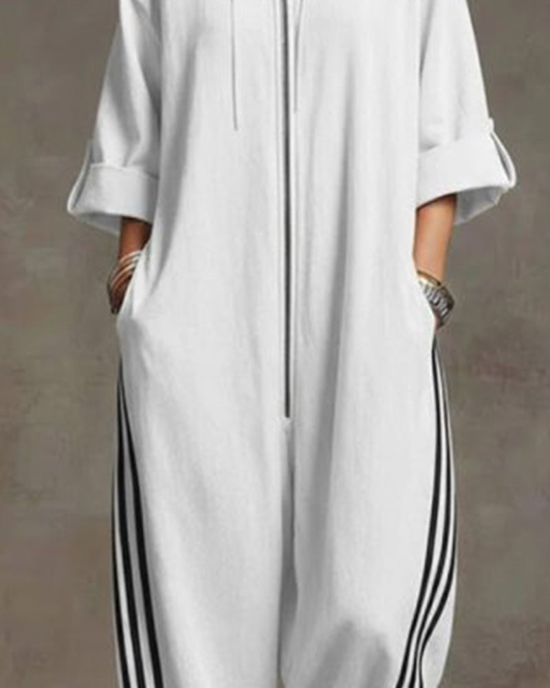 Zylarenne | Zip Front Oversized Jumpsuit