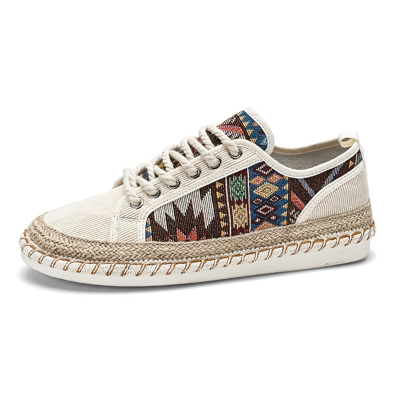 Langston | Canvas Tribal Lace Up Sneakers