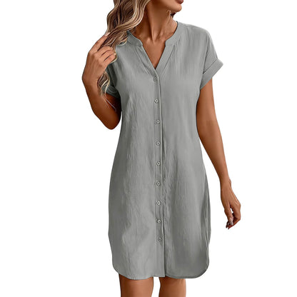 Ainslea | Textured Mini Shirt Dress
