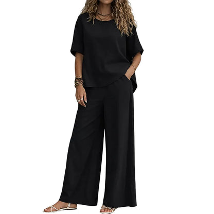 Taverine | Relaxed Wide Leg Two Piece Set