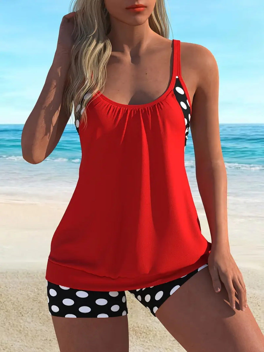 Nyssara | Printed Blouson Tankini Shorts Set
